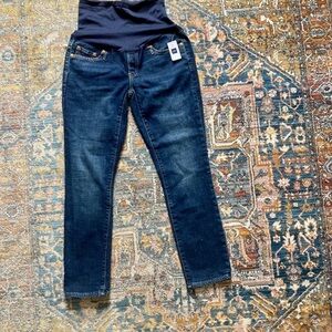 Gap Maternity Girlfriend jeans with belly band.